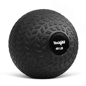 Yes4All Slam Ball, 10-40lb Medicine Ball, Durable PVC Sand Filled Workout Dynamic Weighted Balls for Exercise Core Strengthen