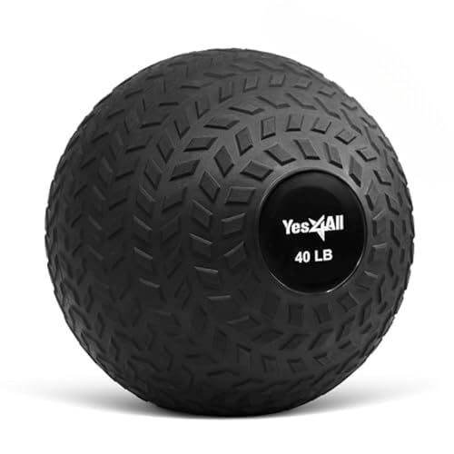 Yes4All Slam Ball, 10-40lb Medicine Ball, Durable PVC Sand Filled Workout Dynamic Weighted Balls for Exercise Core Strengthen
