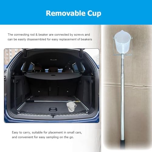 Ultra-Light Water Sampling Ladle Pole with Plastic Beaker - Teles Water Sampler Dipper for Sludge and Liquid Collection, Perfect for Environmental Testing and Analysis