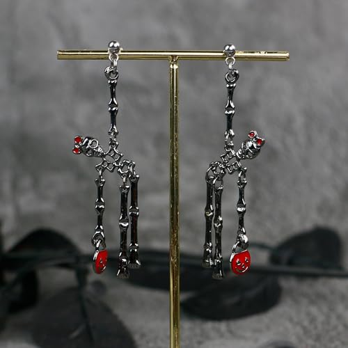 SmileBelle Halloween Earrings for Women Skull Skeleton Earrings Adopt a Ghost in a Jar Dangle Eearing Acrylic BOO Earings Gothic Jewelry Punk Accessories Halloween Jewelry Gifts for Women3