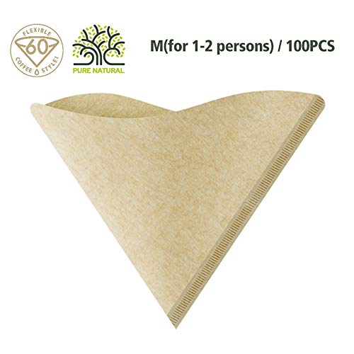 Nishore 100 unidades/conjunto Gotejamento em forma de V Papel de filtro de café em pó de madeira org