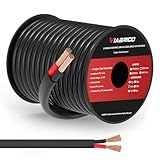 14 Gauge 2 Conductor Electrical Wire, 14 AWG 2.08mm Wire PVC Cord, 12V/24V DC Low Voltage/Copper Clad Aluminum Flexible/2 Wire for Automotive LED Strips Lamp Lighting Marine(9.1M/30FT)