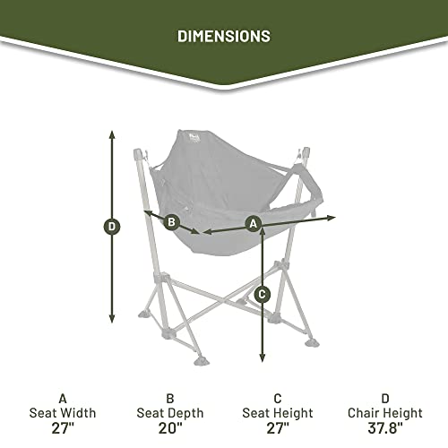 Timber Ridge Portable Hammock Camping Chair, Padded Folding Swing Hammock Chair With Stand, Heavy Duty Hammock Camp Chair With Carry Bag For Outdoor Beach Patio, Supports 300Lbs, Black #TOP7