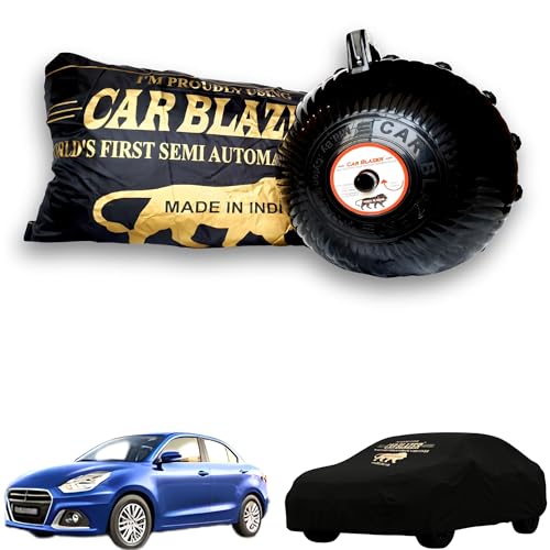 Image of CARBLAZER Portable & Semi-Automatic Full Body Car Covers: Heavy Duty Device| Anti-Theft| Dust & Scratch Proof | Water & Wind Resistant|Custom Fit| Dual-Side Cover, Compatible for Maruti Swift Dzire
