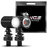 MZS Motorcycle Rear LED Turn Signals, White Light Mini Turn Signal Tail Light, Minimalist Design, Universal 6mm Screw Suitable for 6mm/8mm/10mm Hole Compatible with Most Family Motorcycles