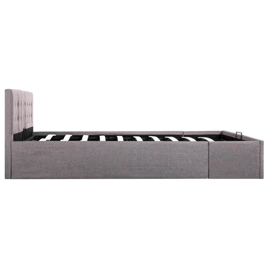 vidaXL - Betten & Bettgestelle - Stauraumbett Hydraulisch Taupe Stoff 160×200 cm