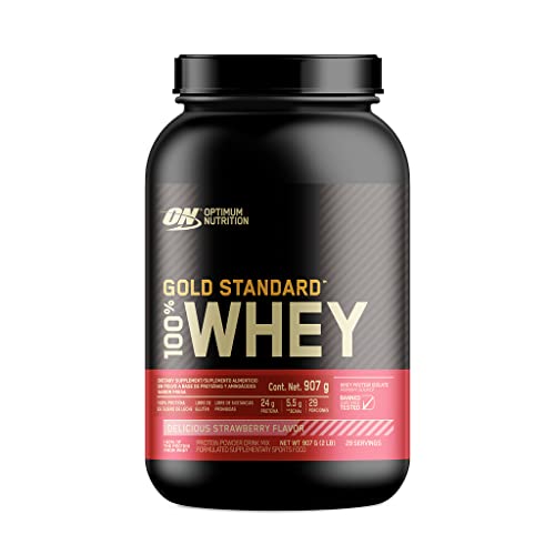 Proteínas, Optimum Nutrition Proteína Gold Standard, Sabor Fresa, 2 Lb