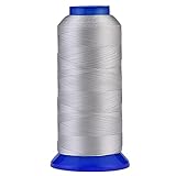 Selric [1500Yards / 36 Colors Available] UV Resistant High Strength Polyester Thread #69 T70 Size 210D/3 for Upholstery, Outdoor Market, Drapery, Beading, Purses, Leather (Silver)