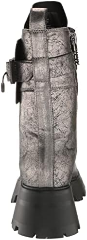 DKNY Women's Lace-up Lug Sole Combat Boot, DK GUNMETA, 5.5 | Image 2