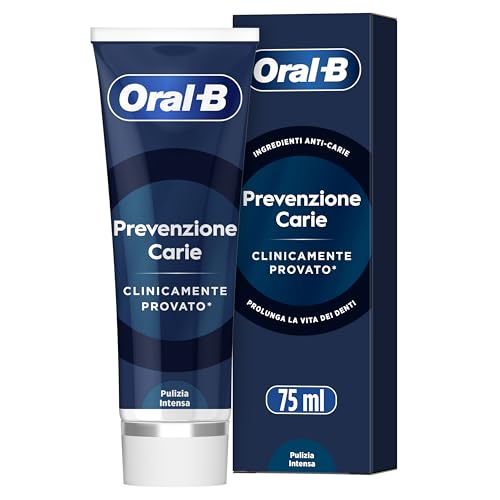Oral-B Dentifricio Clinical Prevenzione Carie 75ml, Dentifricio, Clinicamente Provato, Pulizia Denti Efficace, Alito Fresco, Pulizia Intensa