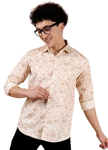 Image of Regular Fit Cotton Printed Casual Shirts for Men