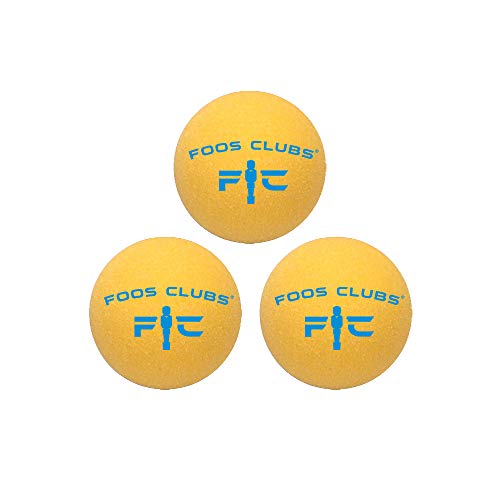 Foos Clubs Foosball Balls - Professional Tournament Quality - Great for Schools, Home Play, and Rec Centers - Set of 3 Foosballs (Yellow)
