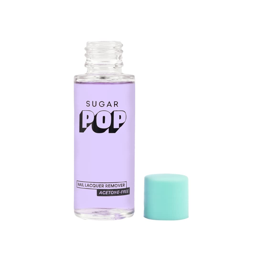 SUGAR POP Nail Lacquer Remover | Acetone-free | Vitamin E, Almond Oil & Jojoba Oil enriched | Protects nails | Soothing Fragrance - 30 ml
