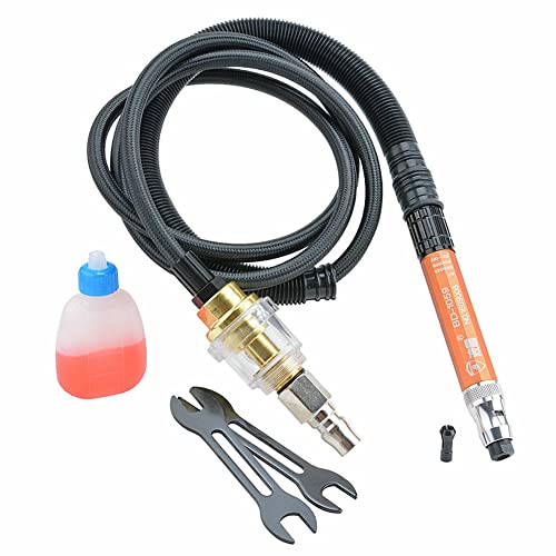 Pneumatic Air Die Grinder Grinding Polishing Buffing Tool Machine for Deep Hole Bore(Orange)
