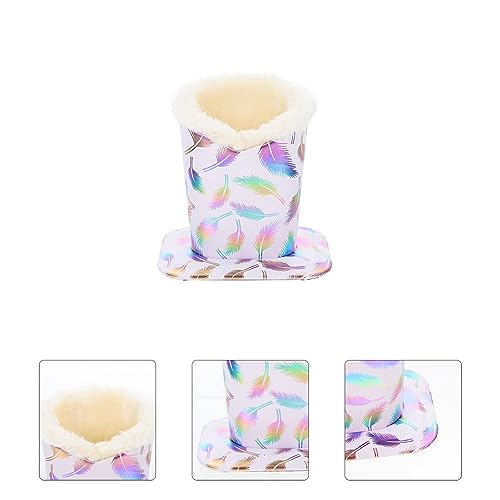 HOMSFOU Brillenhalter mit Plüschfutter, Brillenständer aus PU-Leder mit magnetischer Basis, Bürobrille, Schutzhülle, Sonnenbrille, weich, Getränkehalter für