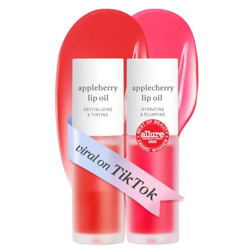 NOONI Korean Lip Oil Set - Appleberry &amp; Applecherry - Plumping Lip Gloss