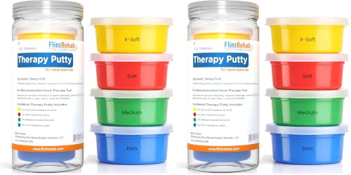 Image of FlintRehab Therapy Putty for Teens & Adults (8 Pack, 3 Oz Each) - Putty for Hand Therapy, Fidgeting & Stress Relief - Non-Toxic Resistive Exercise Putty for Hand Strengthening