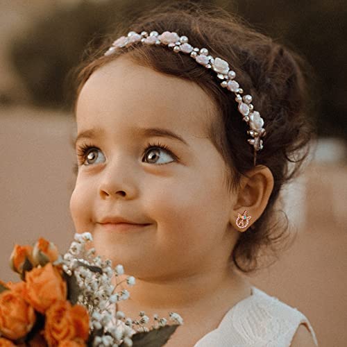 Unicorn Earrings for Girls Kids, Sterling Silver Post Earrings Unicorn Earrings for Girls Hypoallergenic Initial Earrings for Girls Kids Toddler Little Girls Gifts Christmas Gifts for Teen Girls3