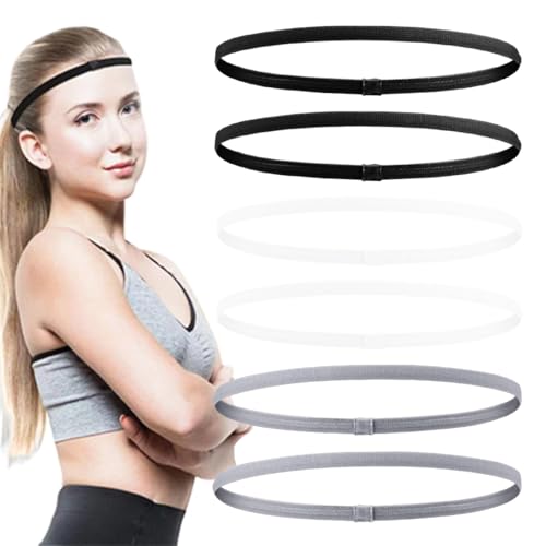 6 unid. gomas de pelo deportivas,gomas de pelo finas antideslizantes,gomas de pelo elásticas para hombre y mujer,gomas de pelo elásticas finas para deporte