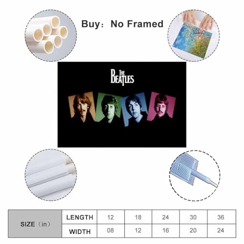 KmoNo Poster décoratif sur toile du groupe des Beatles – Impression d’art moderne pour chambre à coucher – 60 x 90 cm - Les Beatles, Paul McCartney, John Lennon, RIngo Starr, George Harrison KmoNo Poster décoratif sur toile du groupe des Beatles - Impression d'art moderne pour chambre à coucher - 60 x 90 cm – Image 3