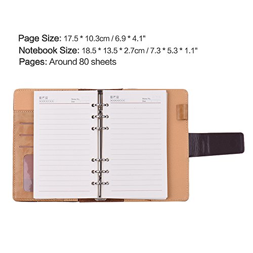 Domary A6 Loose Leaf PU for Spiral Notebook Business Planner Dairy Agenda Vintage Stationery for Off