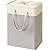 Simple Houseware 75L Collapsible Laundry Hamper, Rectangle Cotton Basket with Drawstring Closure and Handles, Gray