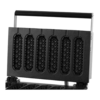 Royal Catering - Waffeleisen Waffelautomat (Stiel/Corn Dog, 29,5 x 38,3 x 42 cm, 1.500 W, 6 Stück, 15 min Timer, Teflon & Aluminium, Edelstahlgehäuse) Silber – Bild 6