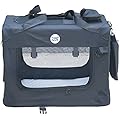 HugglePets Lightweight Fabric Dog Crate Carrier, with Mat and Treat Food Bag - Small Black