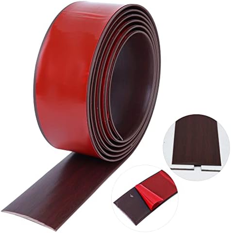Floor Transition Strip Self Adhesive Floor Cover Strip Thresholds for Doorways Flexible PVC Vinyl Floor Flat Divider Strip Door Gap Connecting Strip, 2-Inch by 7-Ft, Red Oak