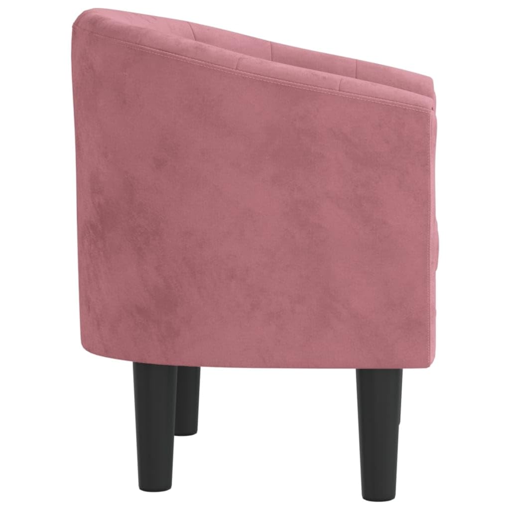 vidaXL Sillón, Silla con Respaldo Reposabrazos, Butaca de Relax Descanso TV, Asiento para Salón Oficina Dormitorio, Terciopelo Rosa