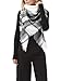 Trendy Women's Cozy Warm Winter Fall Blanket Scarf Stylish Soft Chunky Checked Giant Scarves Shawl Cape (One Size, Black White)