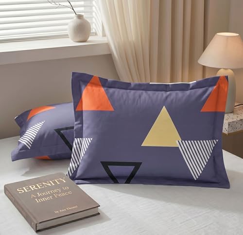 Image of VAS COLLECTIONS Cotton Pillow Cover Set of 2 (17x27 Inches) | Ultra Soft Breathable Pillow Cases for Bed | Skin Friendly, Fade Resistant & Comfortable Pillow Covers for Bedroom Decor (Purple)