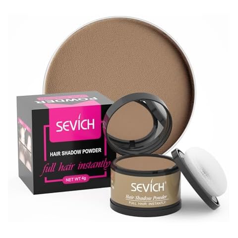 SEVICH Hairline Shadow Powder - Quick Cover for Grey Roots, Eyebrows & Beards, Touch Up Thinning Hair, Windproof & Sweatproof, Light Coffee Cover