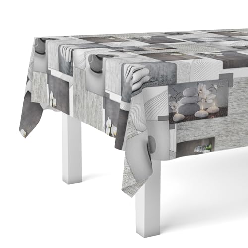 Martina Home Zen Stones Nappe en Toile Cirée Unique 240 x 140 cm