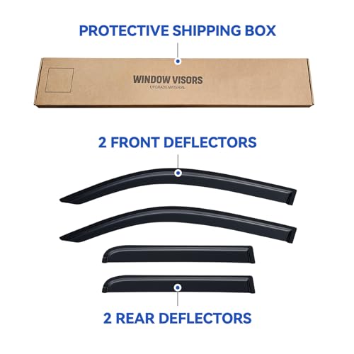 Image of Window Visors Rain Guards for 2024 2025 2026 Toyota Tacoma Double Cab, Out-Channel Window Vent Wind Deflectors Visors Shades for 24 25 26 Tacoma 4 Full-Size Cab