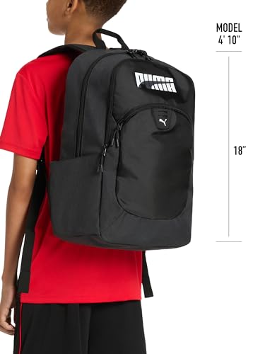 PUMA Unisex Kid's Rally Backpack, Black/Metallic Silver, Large 7