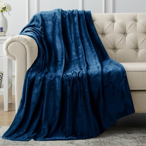 Image of Utopia Bedding Fleece Blanket Throw XL Size Navy 300GSM Luxury Anti-Static Fuzzy Soft Microfiber Blanket for Couch, Sofa and Bed (70x50 Inch)