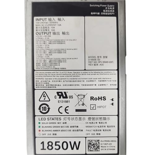 09R99K 0TRM9N PowerEdge R840 R940 C4130 C4140 1850W �X�C�b�`���O�d�� D1850E-S0 9R99K TRM9N