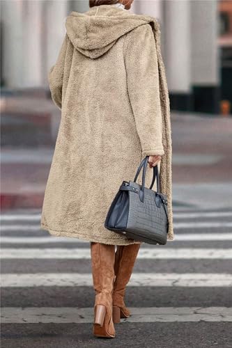 Womens Trendy Coats Winter Dressy Shearling Shaggy Long Cardigan Plus Size Fluzzy Sherpa Fleece Notch Lapel Overcoat4