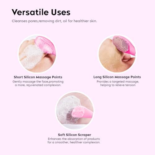 Image of Gleva Silicone Face Mask Brush Beauty Tool, Facial Mud Mask Applicator, Clay Mask, Facial Mask Brushes, Flexible Charcoal Mask Brush for Girl & Women (Rose)