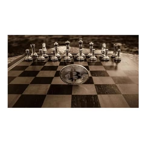 Affiches de Crypto-Monnaie Bitcoin et d'échecs idée cadeau originale pour passionné d'art
