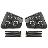 Bolsa de Viaje Impermeable Alforjas Cuero PU para Motocicleta con Portabotellas Agua Izquierdo Derecho Bolsas Herramientas para Harley(Style 2)