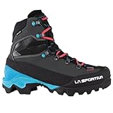 La Sportiva Womens Aequilibrium LT GTX Waterproof Mountaineering/Trekking Boots, Black/Hibiscus, 7.5-8