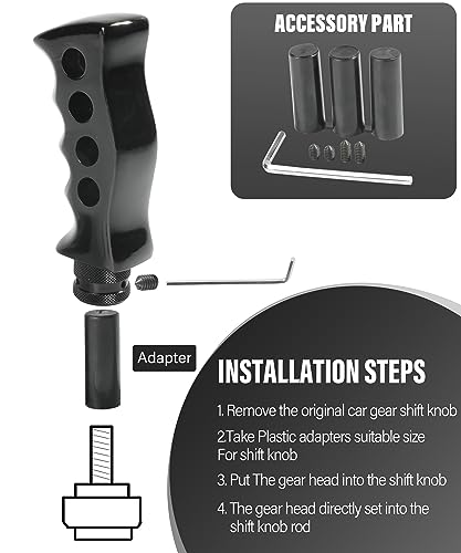 Qziulr Zlirfy Shift Knob,Automatic Shift Knob,Car Gear Shift Knob,Car Accessories,Car Grip Knife Handle Gear with Screws and Spanner,Gear Lever Shift Knob Replacement for Manual Vehicle (Black)