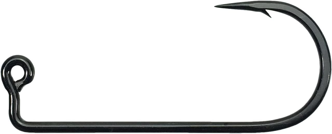Mustad 32833 Black Nickel 2X Stong Jig Hooks 100 Pack Works Great with Do It Molds