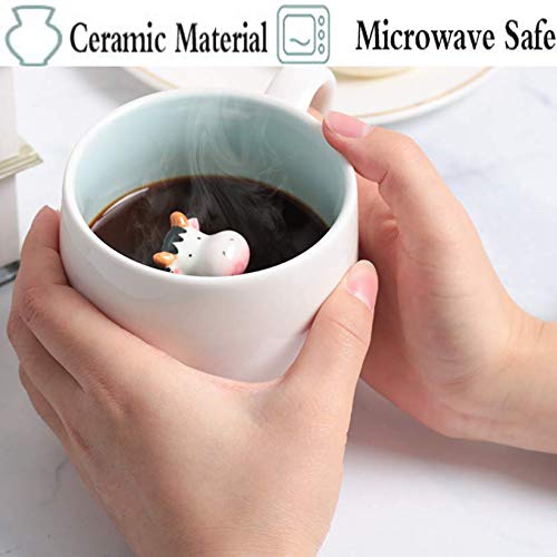 Taza de cerámica con diseño de vaca para niños miniatura 2