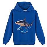 YuanDiann Sudadera con capucha Tralarero Tralala para niños Italian Brainrot Hai, sudadera deportiva casual transpirable con capucha para niños y niñas, regalo, azul oscuro, 110