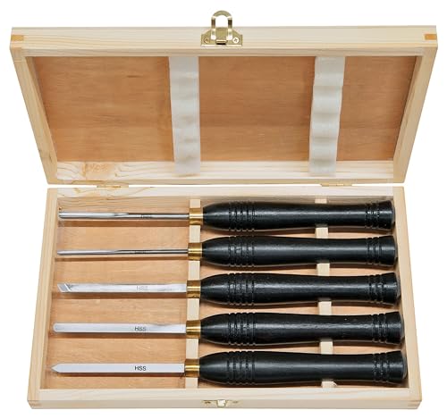 BERNARDO Mini-Drechselmessersatz E, HSS, 5-tlg. Drechselmesser / 10-7006