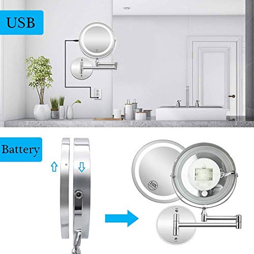 Miroir de courtoisie illuminé pliant pour optimiser l'espace de la salle de bain