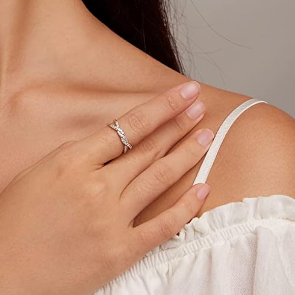 Vinger Ring Vergulde Kubieke Zirconia Twisted Rope Eternity Band voor Vrouwen